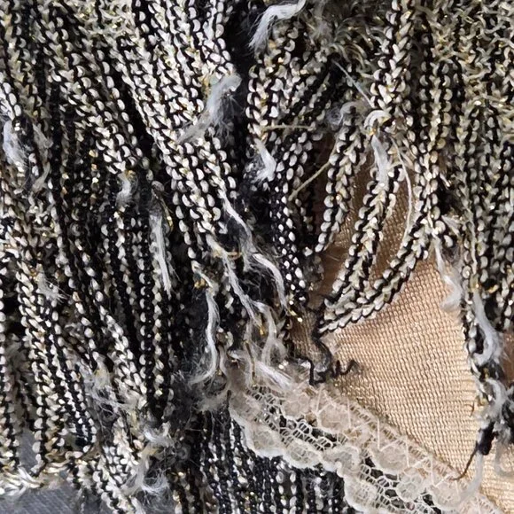 Vintage Damianou Gold Metallic Knit Drop-Waist Dress - S - Picture 12 of 12